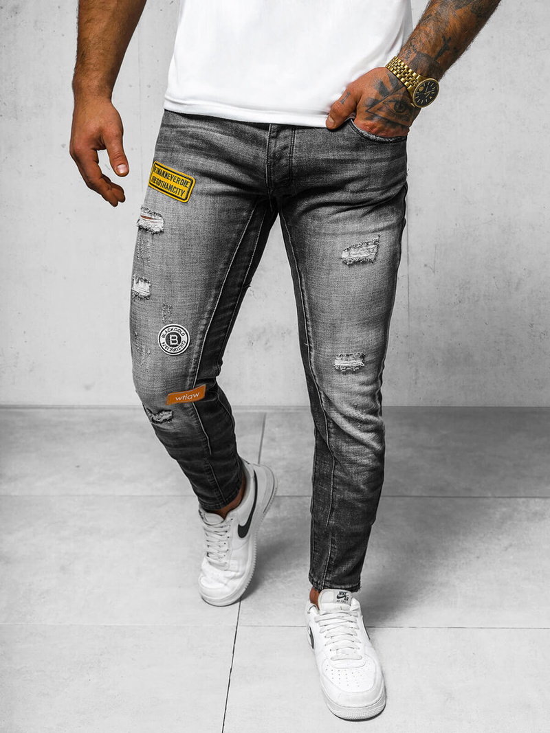 Vīriešu džinsi melni OZONEE NB/MP0047NZ