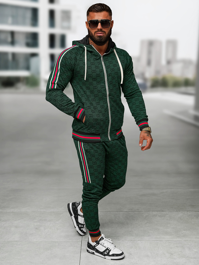 Vīriešu treniņtērps zaļš OZONEE O/FF5111AB