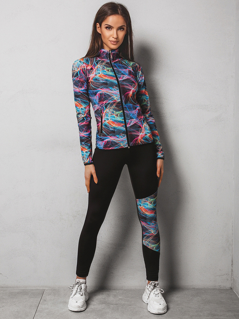 Sieviešu trīsdaļīgs sporta komplekts krāsains OZONEE O/MS09Z