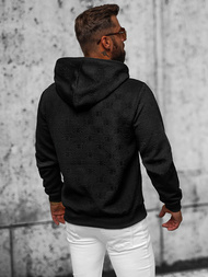 Vīriešu džemperis ar kapuci melna OZONEE JS/3B566