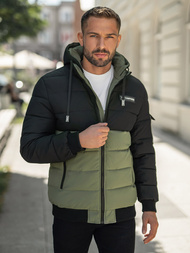 Vīriešu parka melni-zaļa OZONEE JS/31M5083/136