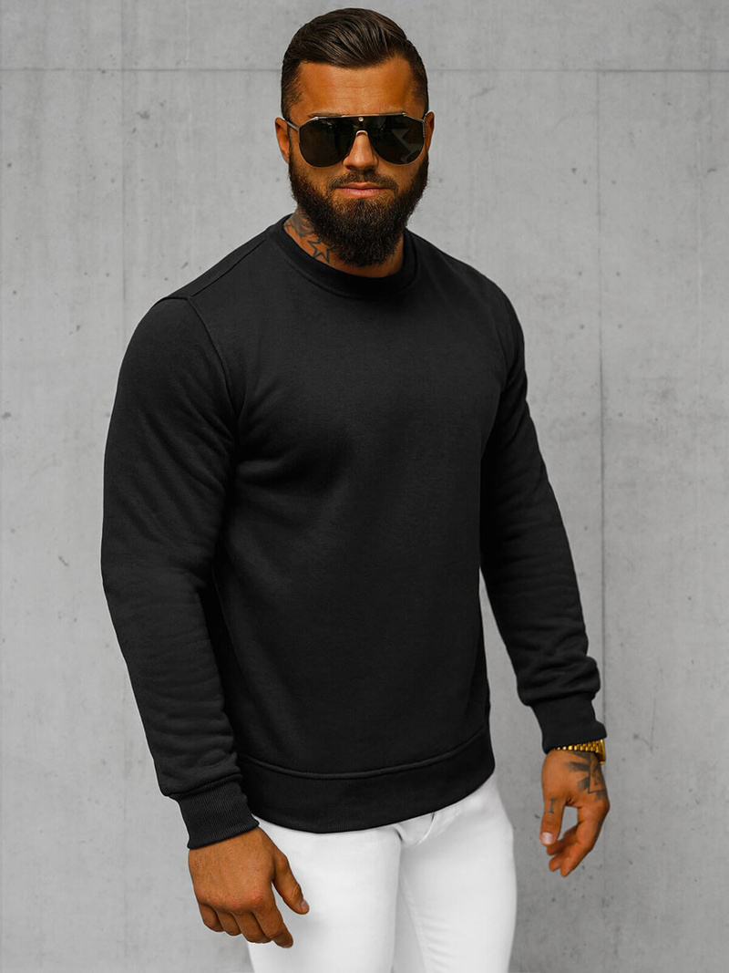 Vīriešu džemperis melns OZONEE JS/2001-10Z