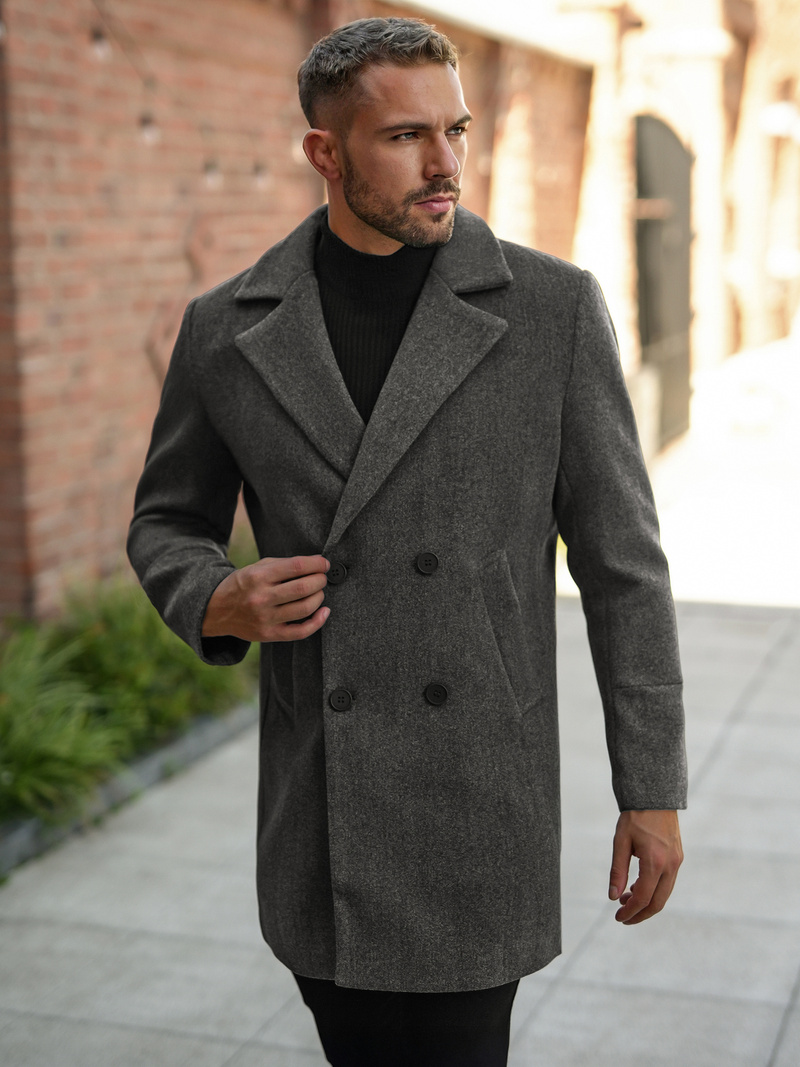 Vīriešu mētelis grafīta OZONEE JS/11Z8269