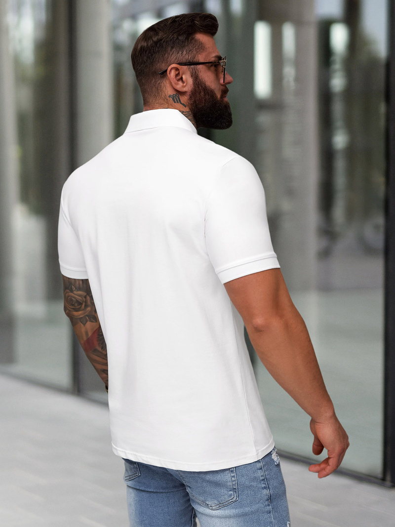 Vīriešu polo krekls balts OZONEE NB/MT3121