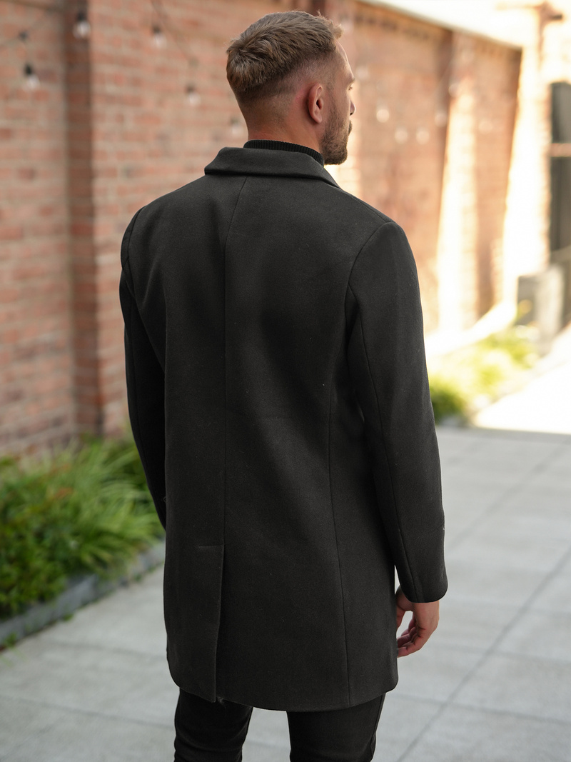 Vīriešu mētelis melns OZONEE JS/11Z8269