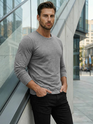 Vīriešu t-krekls ar garām piedurknēm grafīta OZONEE JS/2088Z