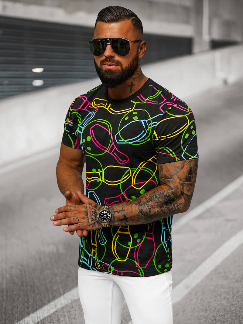 Vīriešu T-krekls Melns OZONEE O/T1272/3