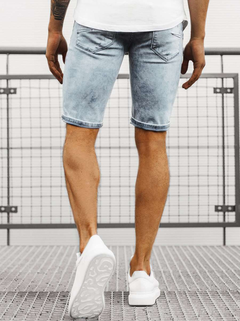 Vīriešu džinsa šorti gaiši zili OZONEE B/55109