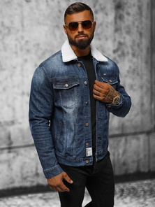 Vīriešu džinsu jaka šerpa zila OZONEE NB/MJ516BSZ