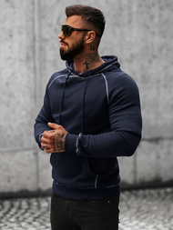 Vīriešu džemperis ar kapuci tumši zila OZONEE O/8B152/25