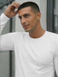 Vīriešu t-krekls ar garām piedurknēm balts OZONEE JS/DB71/2