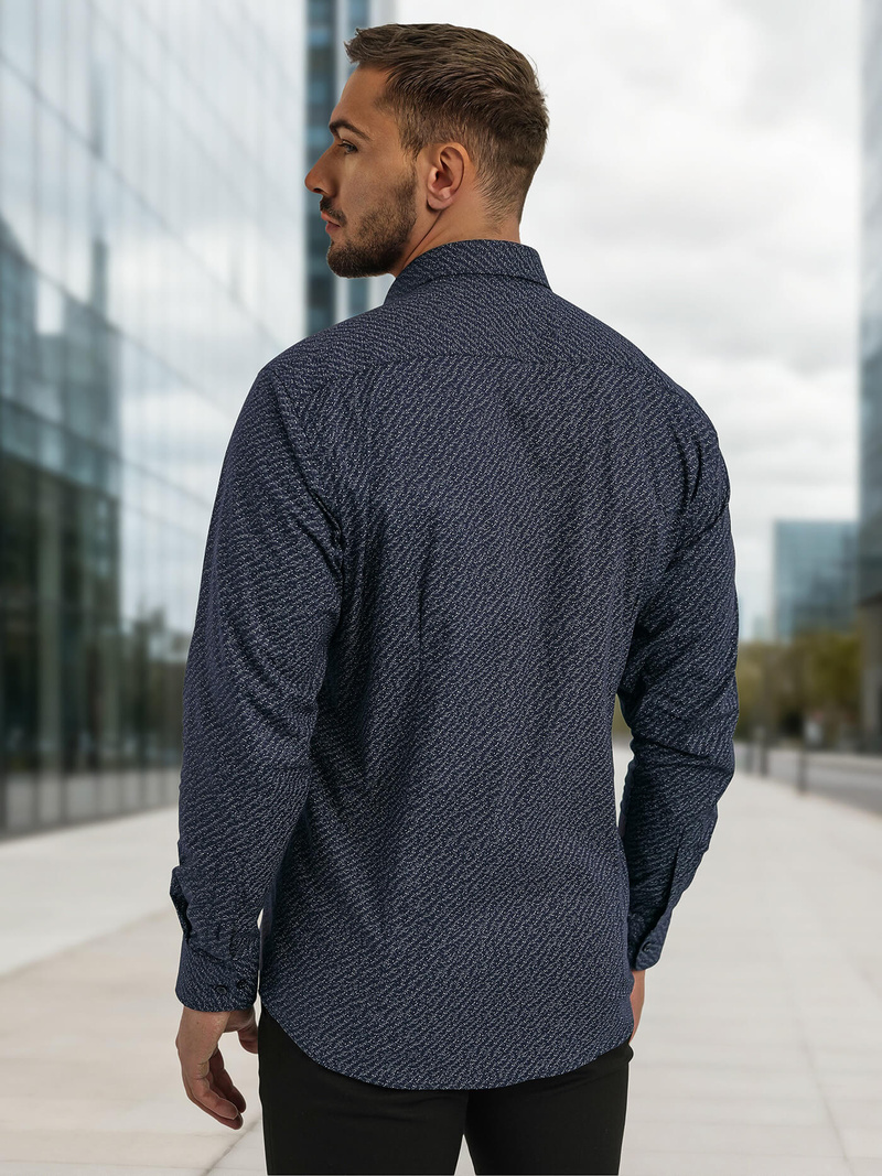 Vīriešu krekls tumši zila OZONEE V/V186