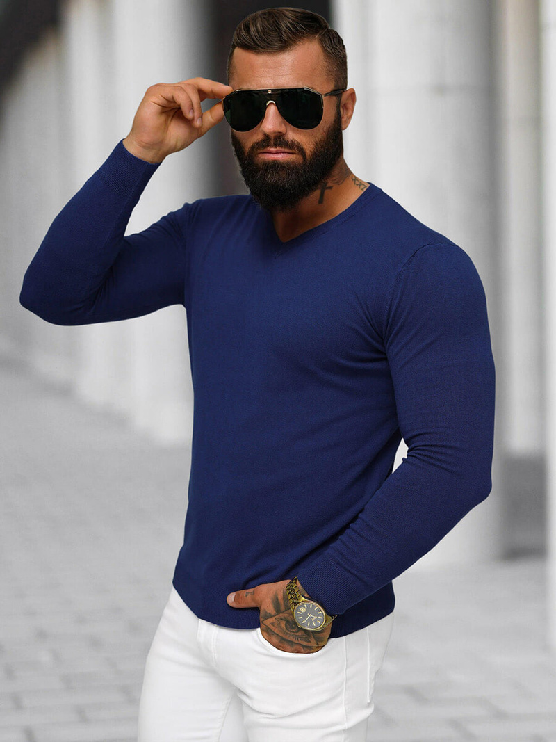 Vīriešu svīteris zils OZONEE NB/MMB601/5Z