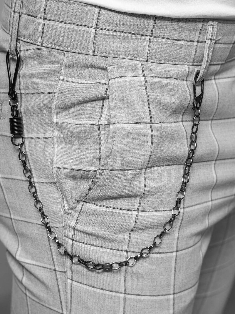 Vīriešu chino bikses pelēkas OZONEE DJ/550172