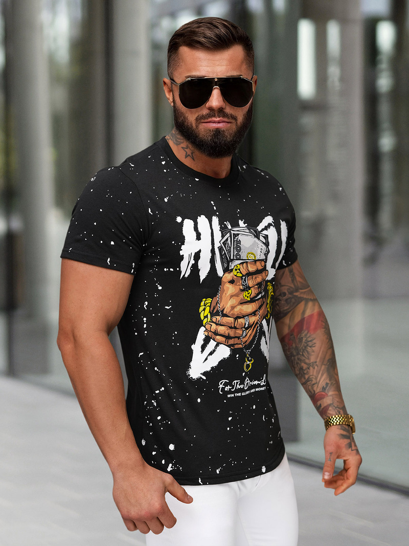 Vīriešu T-krekls Melns OZONEE JS/8B1389/3