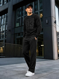 Vīriešu džemperis melns OZONEE JS/8B1976/3