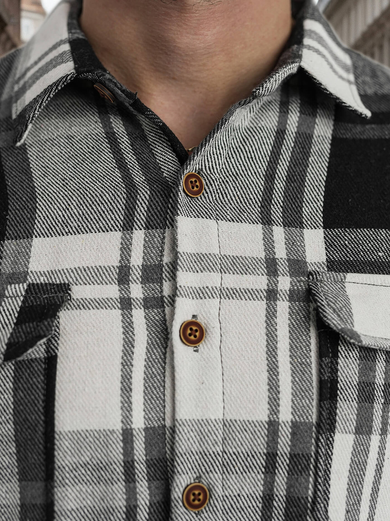 Vīriešu krekls melni-balts OZONEE NB/MC728N/3