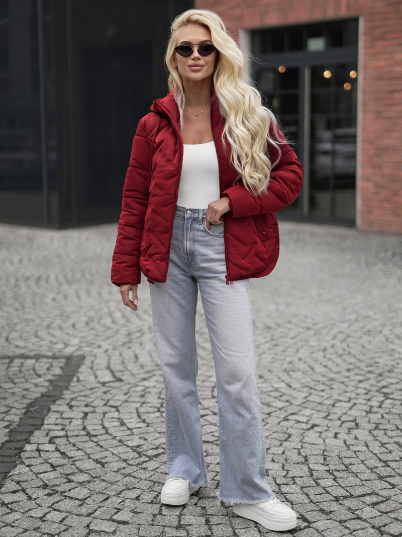 Sieviešu jaka burgundija OZONEE JS/16M9300/06Z