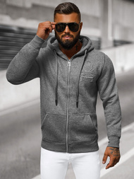 Vīriešu džemperis ar kapuci grafīta OZONEE NB/MF2003