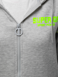 Sieviešu jaka ar rāvējslēdzēju un kapuci pelēka OZONEE JS/KSW3013