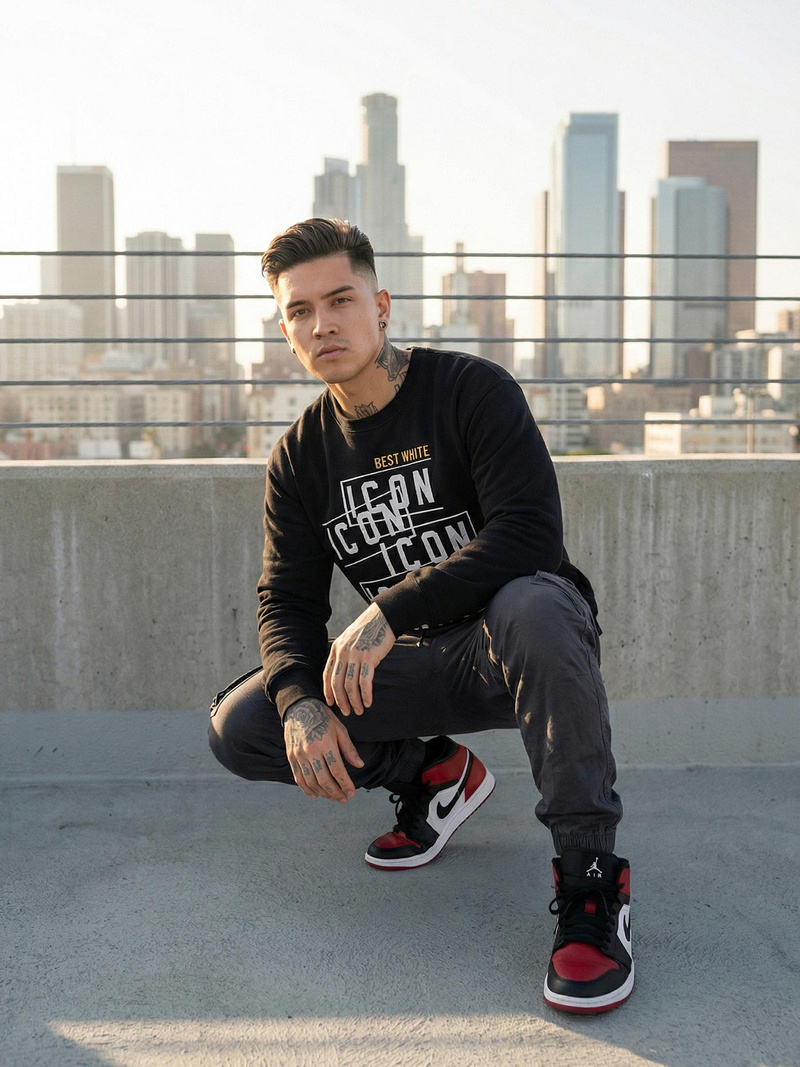 Vīriešu džemperis melns OZONEE JS/8B1763/3Z