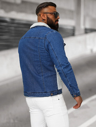 Vīriešu džinsu jaka šerpa debesu zila OZONEE NB/MJ533BZ