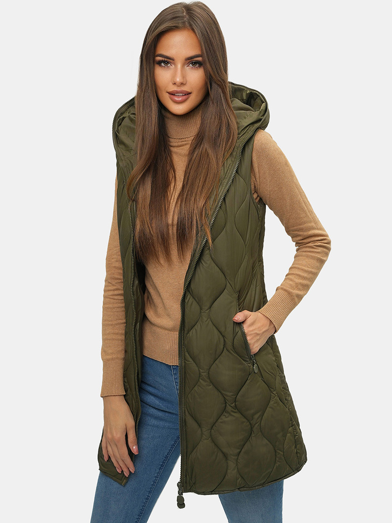 Sieviešu veste haki OZONEE O/H928/13