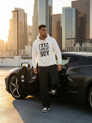 Vīriešu džemperis ar kapuci balta OZONEE JS/65B3909/1Z