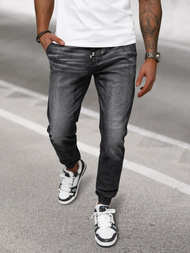 Vīriešu džinsi jogger melni OZONEE NB/MP0135N