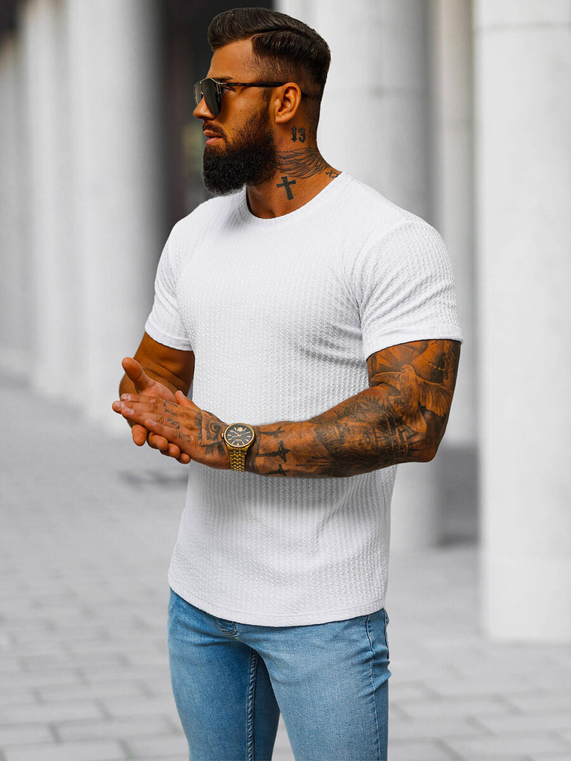 Vīriešu t-krekls balts OZONEE O/7766T