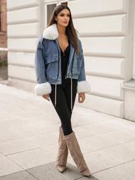 Sieviešu džinsu jaka debesu zila OZONEE JS/11Z8219