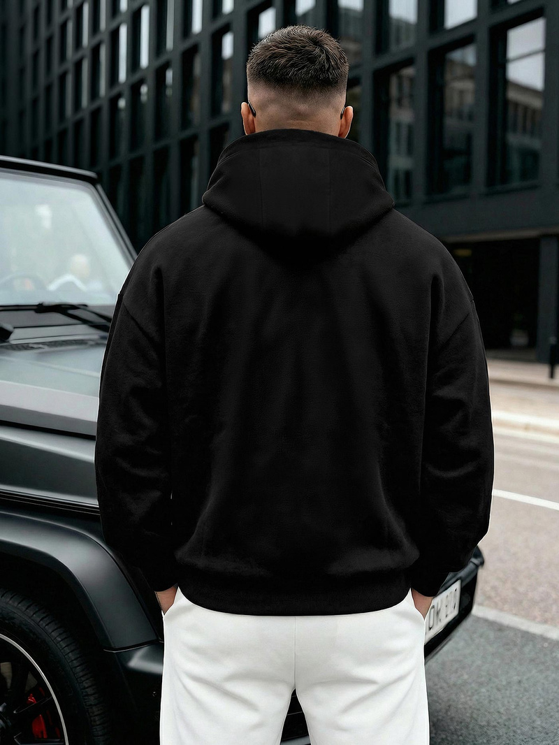 Vīriešu džemperis ar kapuci melna OZONEE JS/8B1968/3