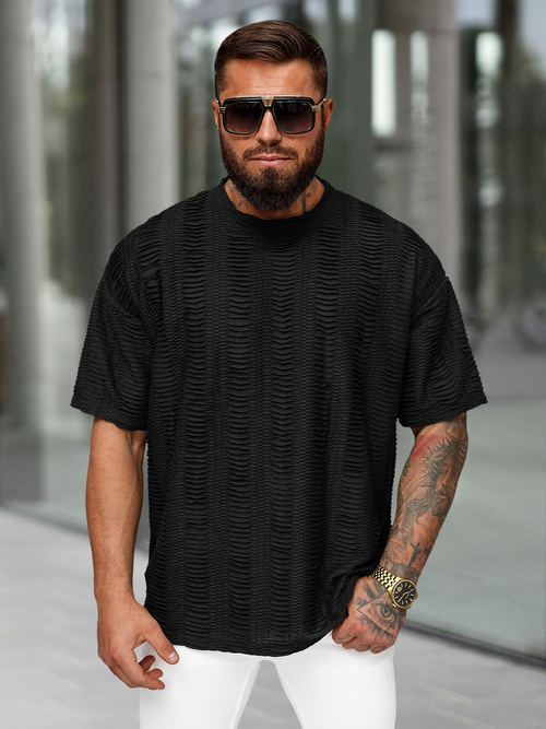 Vīriešu t-krekls melns OZONEE O/B1149