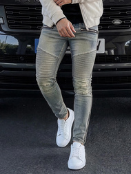 Vīriešu džinsi debesu zili OZONEE O/EM8886Z