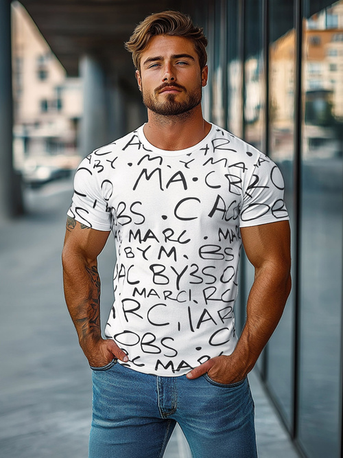 Vīriešu T-krekls Balts OZONEE JS/8T1213/1Z