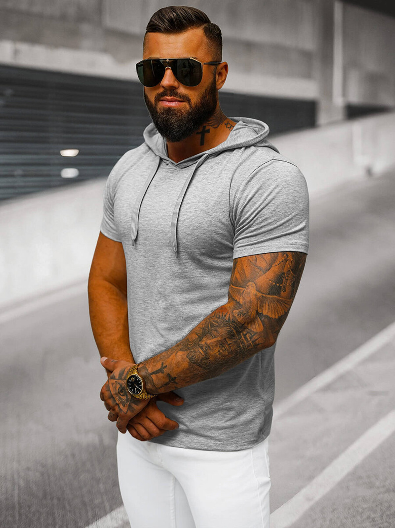 Vīriešu t-krekls pelēks OZONEE JS/8T89/2