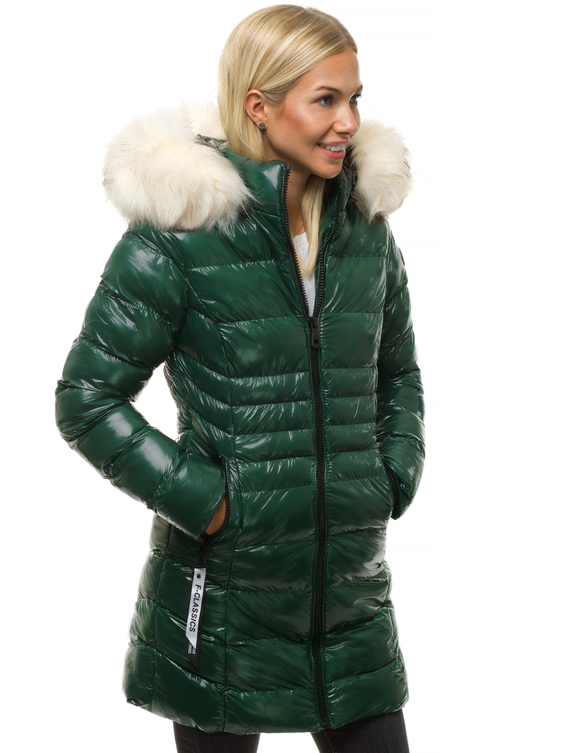 Sieviešu ziemas virsjaka zaļa OZONEE N/6357