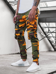 Vīriešu chino jogger bikses dzeltenas-haki OZONEE G/2787