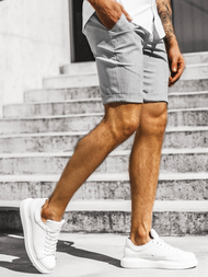 Vīriešu chino šorti pelēki OZONEE DJ/1008