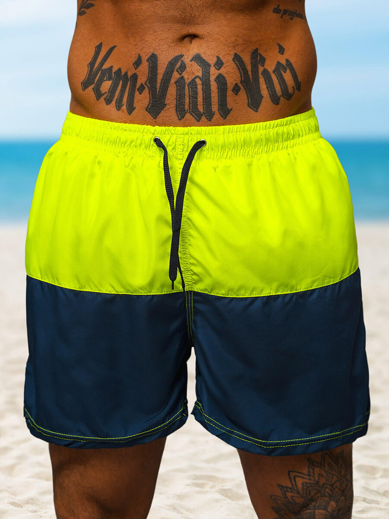 Vīriešu peldbikses dzeltenas/tumši zilas OZONEE JS/HM066