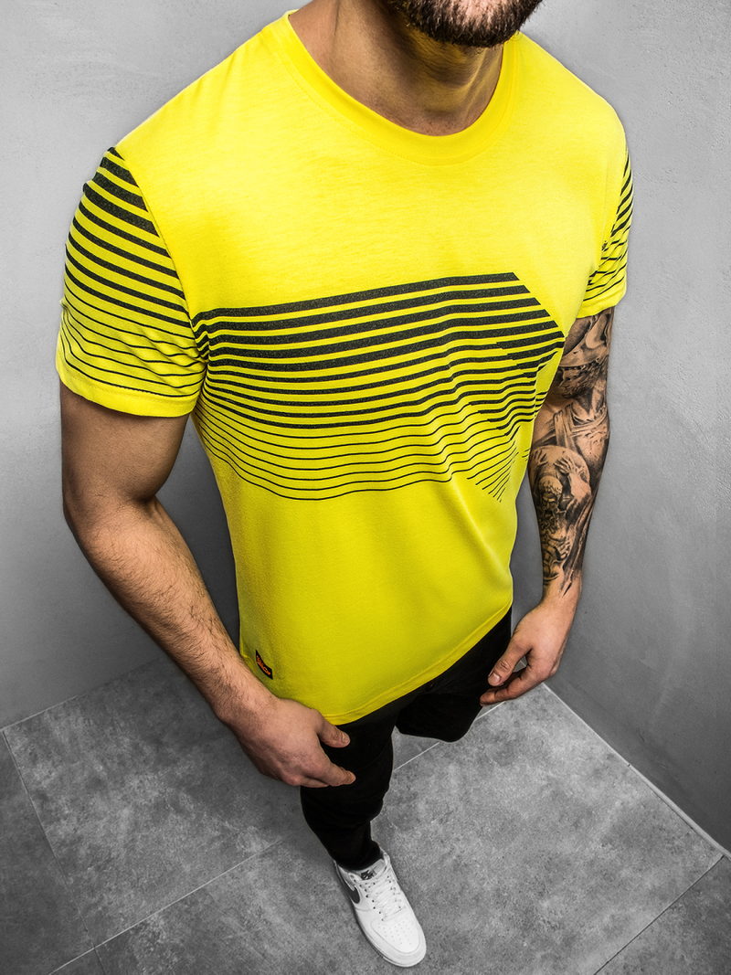 Vīriešu T-krekls dzeltens OZONEE JS/KS2058Z