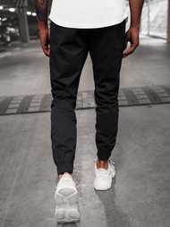 Vīriešu chino jogger bikses melnas OZONEE O/399