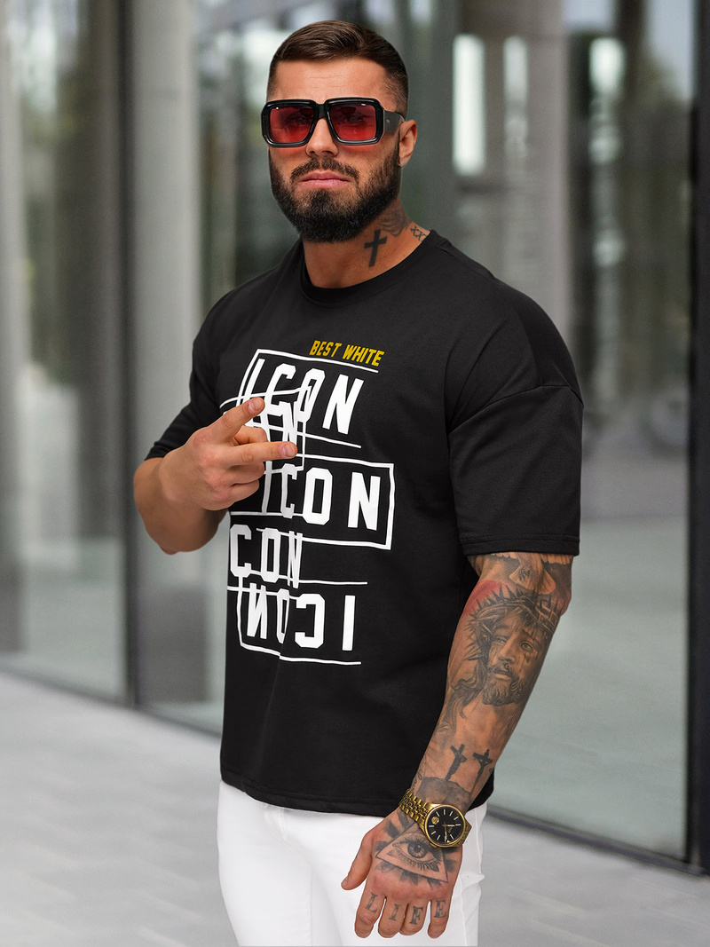 Vīriešu T-krekls Melns OZONEE JS/8B1366/3