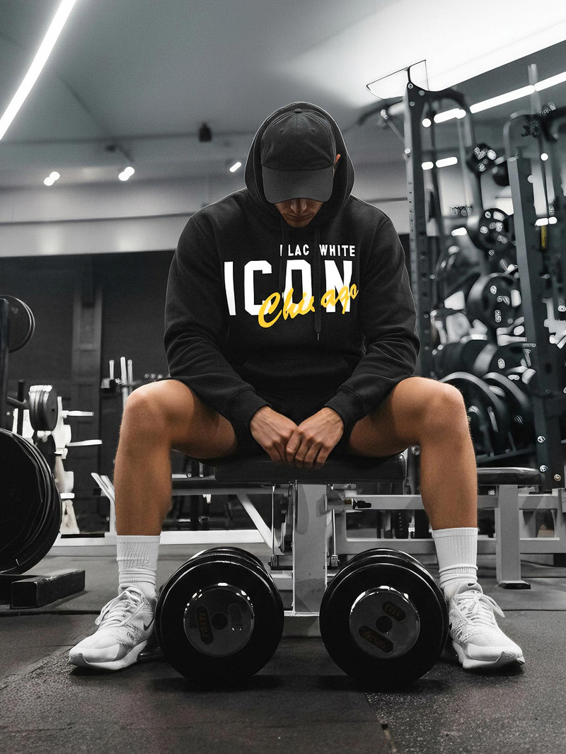 Vīriešu džemperis ar kapuci melna OZONEE JS/8B1736/3