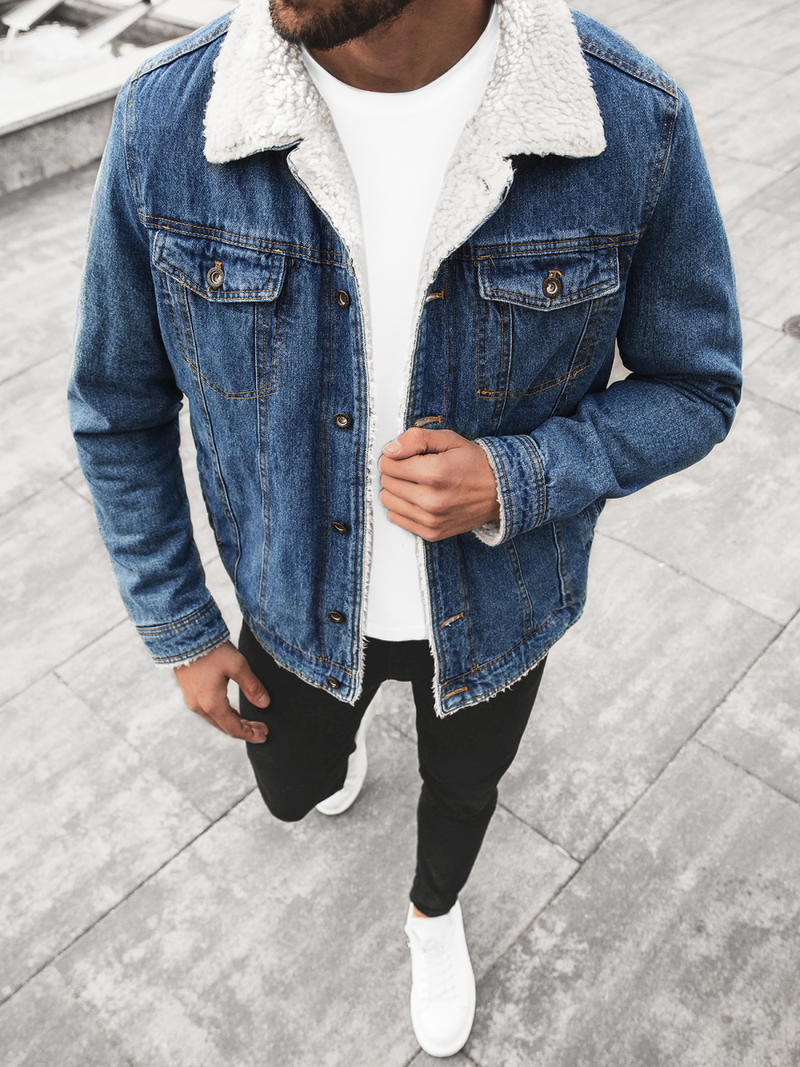 Vīriešu džinsu jaka debesu zila OZONEE JB/JP1156Z