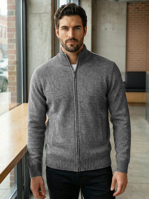 Vīriešu svīteris grafīta OZONEE JS/59B3611/5