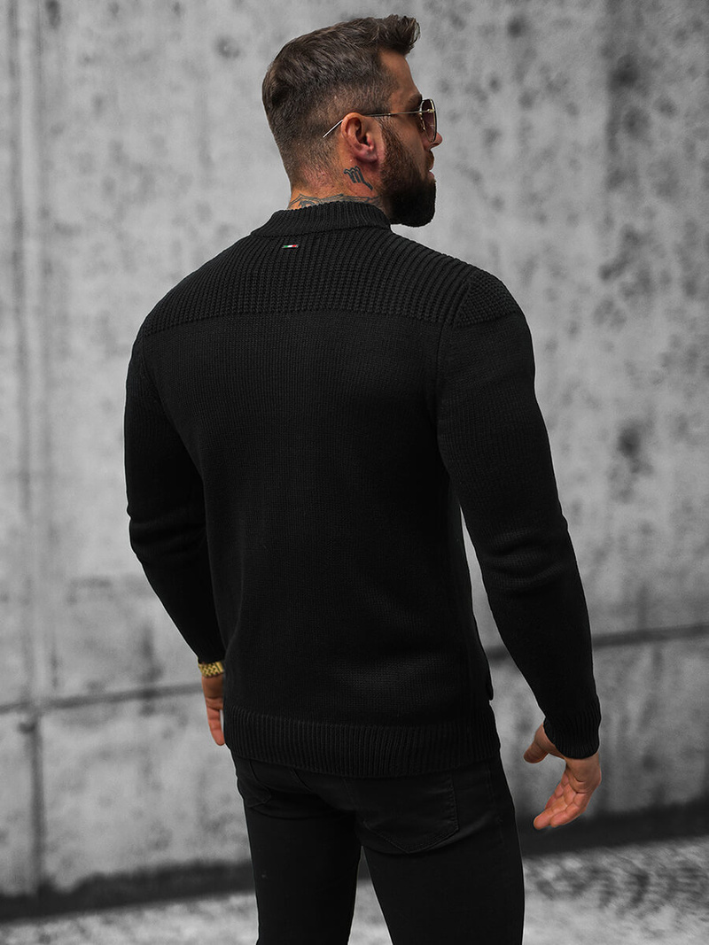 Vīriešu svīteris melns OZONEE NB/MM6011/4