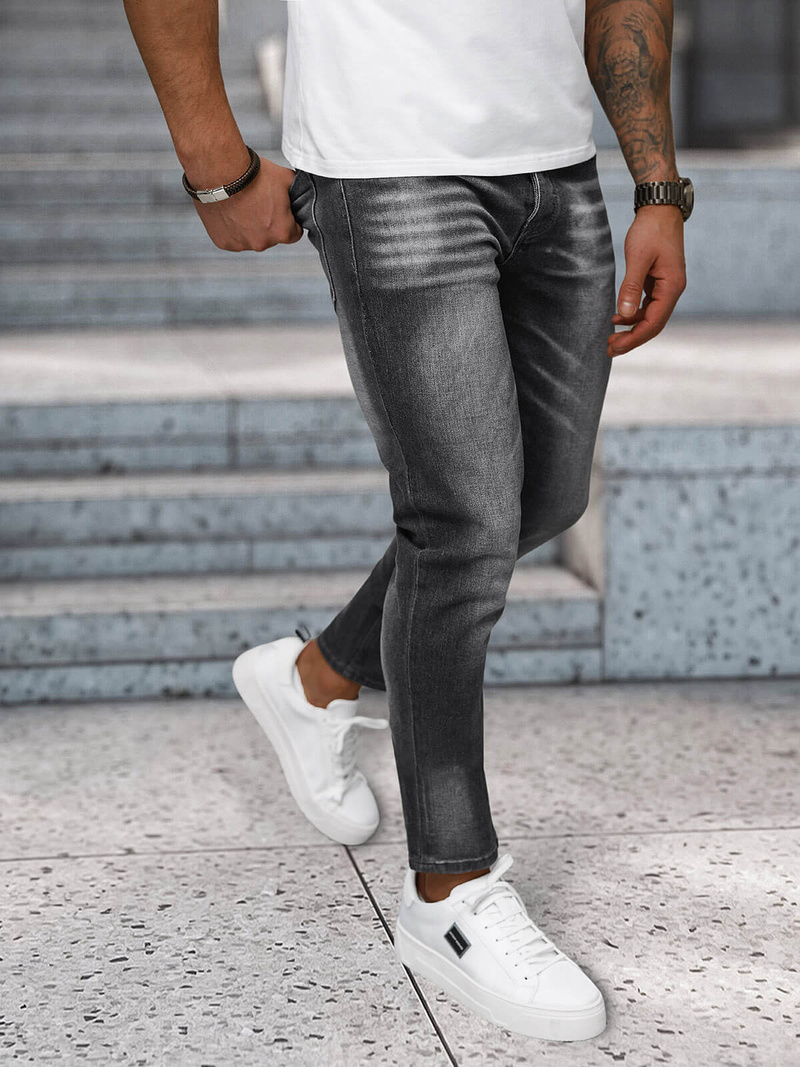 Vīriešu džinsi grafīta OZONEE NB/MP0199GS