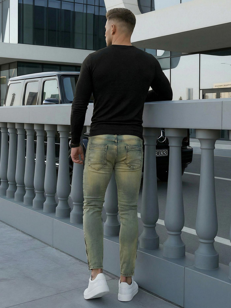 Vīriešu džinsi debesu zili OZONEE O/EM8951Z