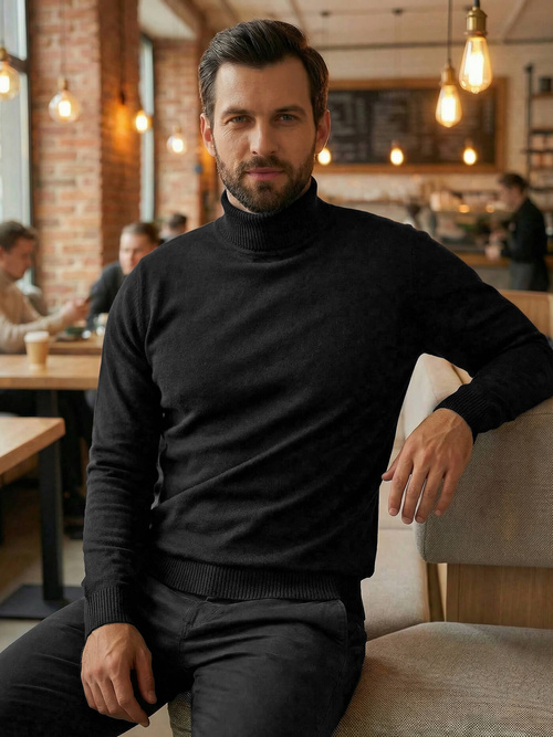 Vīriešu svīteris melns OZONEE JS/59B3603/3